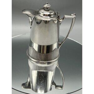 1930s Coffee Pot Art Deco Quadruple Silverplate Demitasse 5” New Bedford #1739